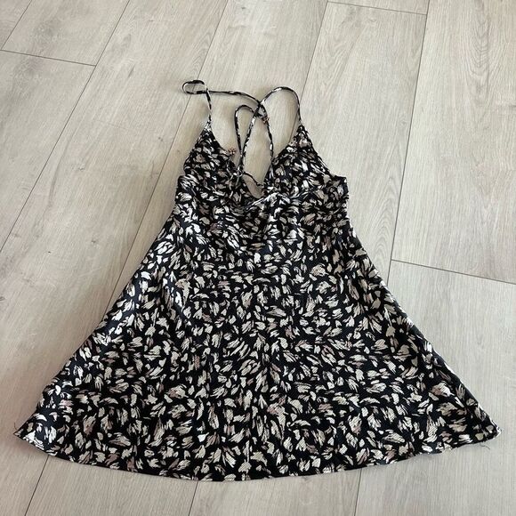 Free People Hang On Halter Mini Slip Dress Size S - Picture 4 of 7